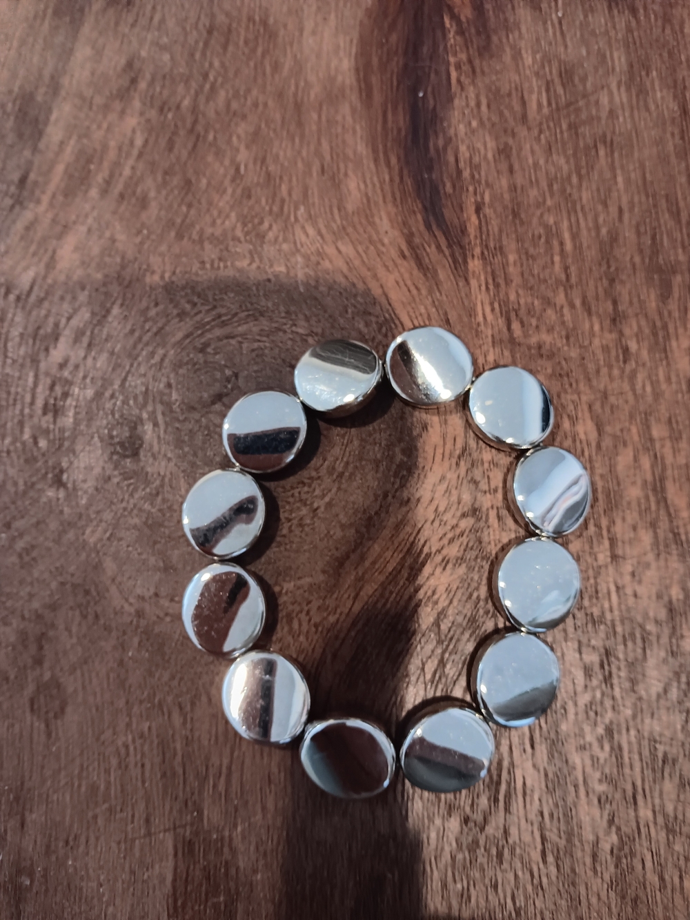 Silver Disc Stretch Bracelet - Women Jewelry